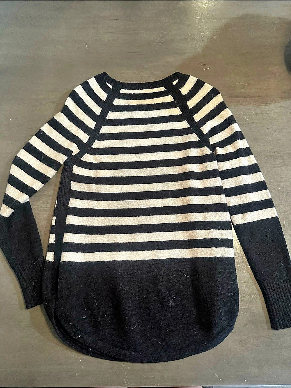 Anthropologie Striped Crewneck Sweater in Black & White Size XS